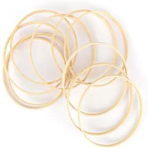 프라멘디노 DIY 웨딩 데코 드림 캐처 벽걸이 공예를 위한 10팩 6인치 나무 대나무 후프 화환 반지