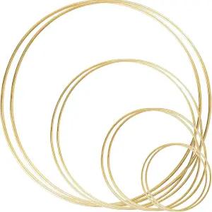 결혼식 화환 장식 및 DIY 드림 캐처 벽걸이 공예품 제작을 위한 대형 금속 플로럴 후프 마크라메 골드