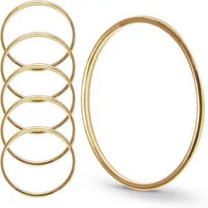 피투오다 2.5인치 드림캐쳐 골드 메탈 링 플로럴 후프 공예 DIY 웨딩 화환 장식 벽걸이 공예품 10개