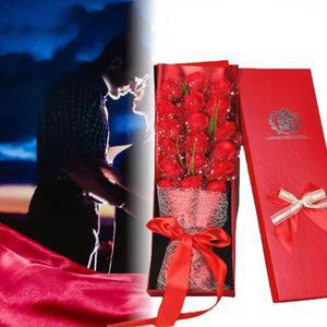 18개의 다용도 인공 비누 꽃다발 고급 꽃무늬 선물 상자 시뮬레이션 장미 아내 여자 친구