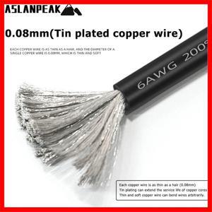 블랙 레드 7-3/0AWG 1-10m 실리콘 케이블 전원 고전압 자동차 배터리 전선 2/0 1 2 4 5 6 7 awg