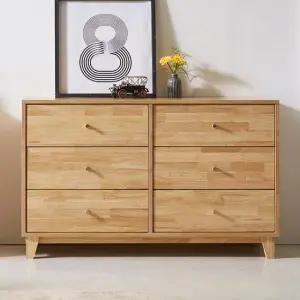 빅피처 마일디 1180 고무나무 원목 6칸 서랍 거실장
