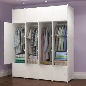 심플리 화이트 선반 옷장 4열12칸 조립식옷장 선반옷장 선반식옷장 옷서랍장 옷수납장