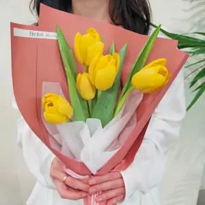 [꽃같은하루] 분홍 노란 튤립 생화 꽃다발 택배 꽃배달싼곳