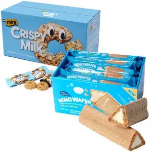 세모 와퍼 밀크맛 504g + 미니 크리스피 밀크링 700g 웨이퍼 대용량 사무실간식 어린이간식