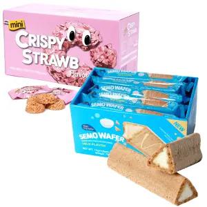 세모 와퍼 밀크맛 504g + 미니 크리스피 딸기링 700g 웨이퍼 대용량 사무실간식 어린이간식