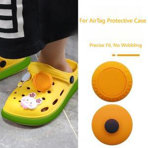 Apple AirTag 분실 방지 추적기용 - 애완동물용 내구성 방수 실리콘 케이스 어린이 크록스 - 편안하고 안전한 착용감