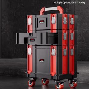모듈형 적층 공구 케이스 툴박스, 헤비 듀티 잠금식 금속 공구함, 휴대용 정리함, 차고, 자동차, 가정, 작