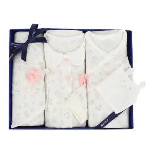 [갤러리아] (말띠,임신축하,태교,출산)꽃토끼뱀부배냇저고리,우주복,속싸개세트(A1A-32119)