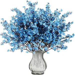 Sggvecsy 6개 베이비 브레스 인공 꽃 집시필라 꽃다발 대량 리얼 터치 가짜 실크 가정 결혼식 DIY 꽃꽂이