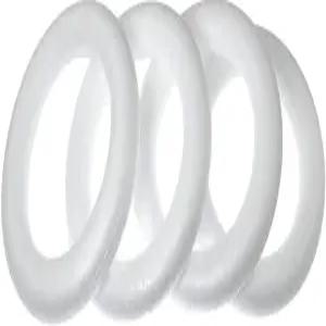 크리스마스 장식용 화이트 서클 공예용 RLECS 4pcs 6.7인치 폼 화환 모양의 링