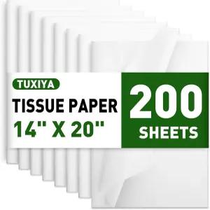 크리스마스 결혼식 생일 샤워를 위한 200장의 흰색 휴지 14인치 X 20인치 발렌타인데이 꽃 장식 선물 가방