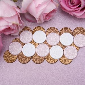 30개입 3D 플로럴 왁스 씰 스티커 웨딩 초대장 봉투 자가 접착 프로세코 메탈릭 라이트 골드 플라워