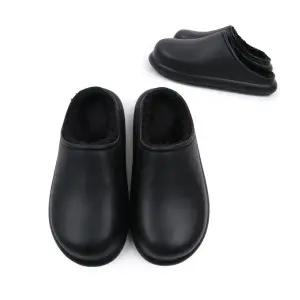 7788 겨울 방한 슬리퍼 블랙 털실내화 성인용