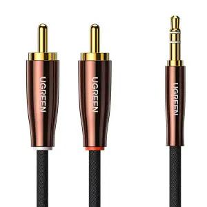 유그린 프리미엄 3.5 스테레오 to 2RCA 변환 케이블 3m U-80848 ST 3.5mm AUX RCA2선 이중 주석도금 차폐