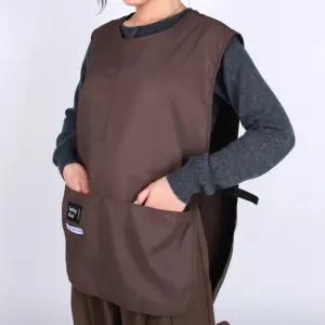 작업용 포켓 주방 브라운 조끼형 앞치마