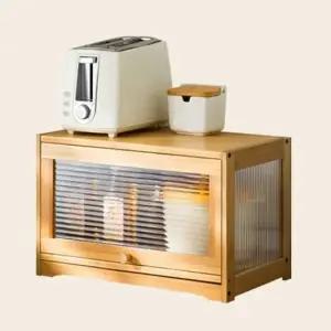 주방 그릇 정리 플립도어 원목 미니 수납장 1단 소형 주방선반 그릇장 접시정리대