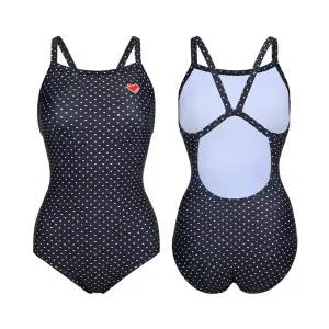 [레노마수영복]여성 실내  하트 싱글 스트랩 X-BACK 라인 원피스수영복 블랙-RN-LS2G811-BK