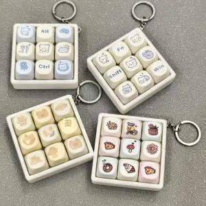 리온 키캡키링9구 키보드키링 열쇠고리 9구 키캡키링 이색선물 장난감