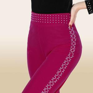 라인 댄스 착호환용 하이 웨이스트 볼룸 표준 바지 여성 스트리트 왈츠 라틴   클래식 석