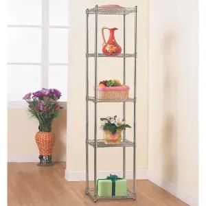 원룸 사각코너 틈새선반 철재와이어 메탈 수납장35cm 5단 철제랙 진열대 diy 이동식