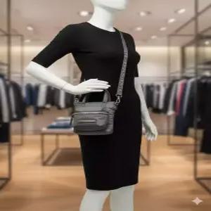 마뗑킴 matinkim PADDED CARGO TWO WAY MINI BAG IN CHARCOAL