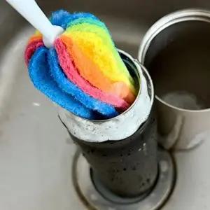 고품질 무지개 텀블러 컵 세척솔 물병세척솔 젖병솔 컵세척솔 병세척솔 텀블러세척솔 WFIQF6J