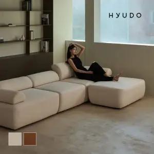 휴도 이상의 동백 3100 무빙 틸팅 모듈 쇼파 화이트 패브릭 소파 4인+스툴