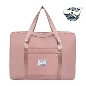 여행용 폴딩백 핑크 캐리어 보스턴 스타일 여행용 보스턴백 캐리어결합 대용량 더스트백