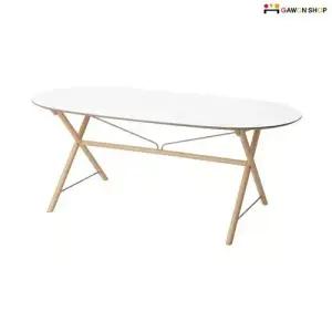 이케아 DALSHULT 화이트-자작나무 넓은 식탁 (185x90cm)/테이블