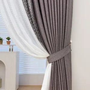 [지나송]디벨라 암막커튼+내추럴코디+화이트코디+커튼봉(슈퍼와이드형)