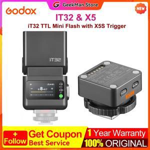 고독스 IT32 TTL 카메라 플래시 (자석 마운팅 방식) +  캐논 후지필름 올림푸스용 X5 무선 트리거