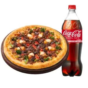 피자헛 블랙 BBQ 스테이크 뇨끼 치즈크러스트L + 콜라 1.25L