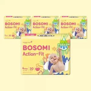 보솜이 액션핏 기저귀 팬티형 대형 특대 점보 30개입 8팩