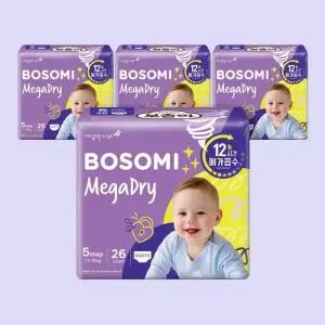 보솜이 팬티 기저귀 메가드라이 특대형 공용 26개입 4팩