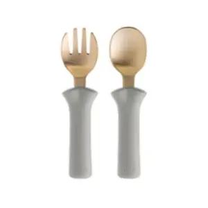 블루마마 유아 스푼 포크 세트 휴대용 케이스 그레이