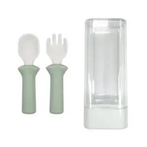 블루마마 유아식 이유식 스푼 포크 세트 그린릴리