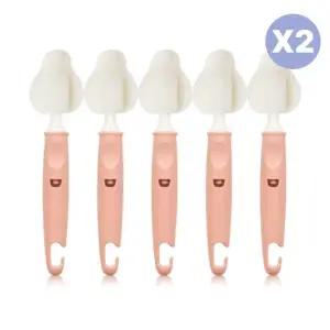 리에또 젖꼭지 젖병솔 출산 준비물 피치핑크 5P X2개