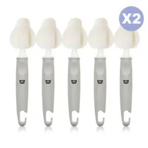 리에또 아기 젖병 젖꼭지 세척솔 휴대용 케이스 5P X2