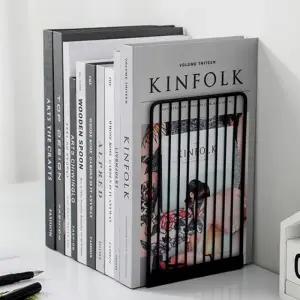 간이책꽂이 책지지대 라인 L자 북엔드 2p세트 블랙