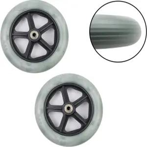 타이홀 고무 바퀴 교체 7.5인치 휠체어 앞바퀴 캐스터 롤러 범용 액세서리블랙 그레이