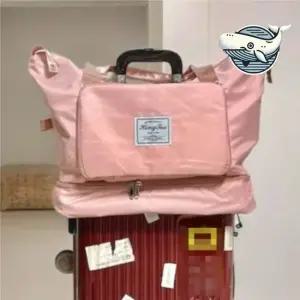 다용도 여행 보조 가방 접이식 핑크 보스턴백 여행가방 보스턴백 짐가방 캐리어보조가방