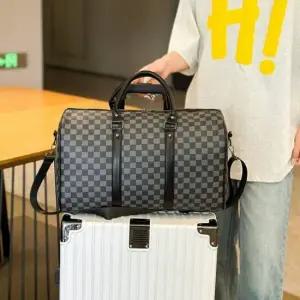모던 체크 패턴 출장 여행 고급스러운 빅 보스턴백 보스턴백 여행가방 큰가방 짐가방