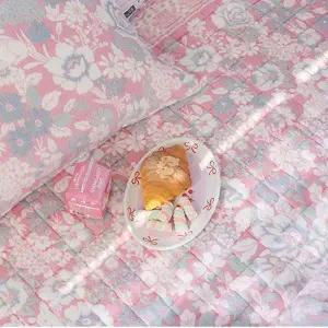 포그니 착번 핑크 극세사 슈퍼싱글 SS 카페트 겸 침대패드