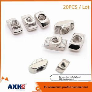 M3 M4 M5 M6 M8 나사 T 너트 EU 표준 T-슬롯 탄소강 및 304 스테인레스 스틸 2023 3030 4040 4545 시리즈