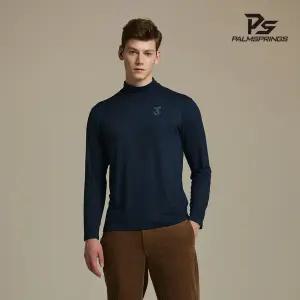 [팜스프링스] 남성 베이직 기모 터틀넥티셔츠 네이비