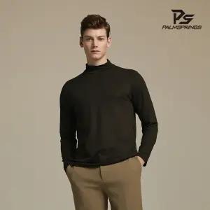 [팜스프링스] 남성 베이직 기모 터틀넥티셔츠 브라운