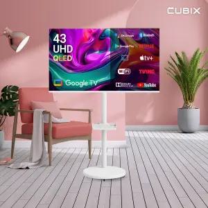 무빙큐빅스 화이트에디션 43인치 QLED 4K UHD 삼탠바이미 퍼스트셋트 이동식스마트TV 스탠바이미