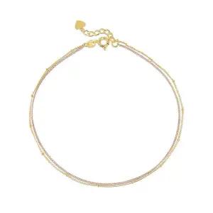 [도로시] 14k 베이직 투체인 발찌