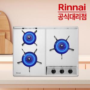 린나이 3구 가스쿡탑 RBR-NS301DIJ 빌트인 가스렌지 타공560X430